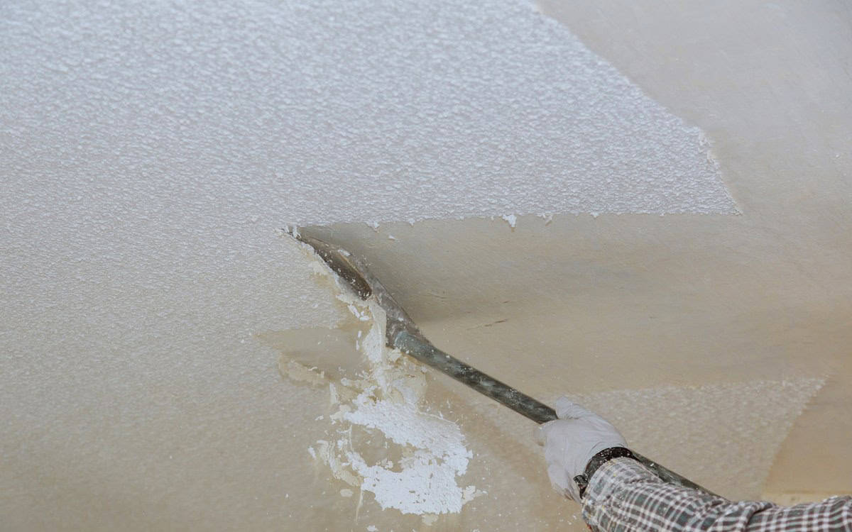 Take off in the popcorn ceiling home wall texture removal ceiling painting tips - preparation