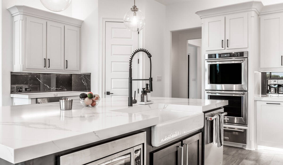 View of a kitchen with beautiful, modern interior